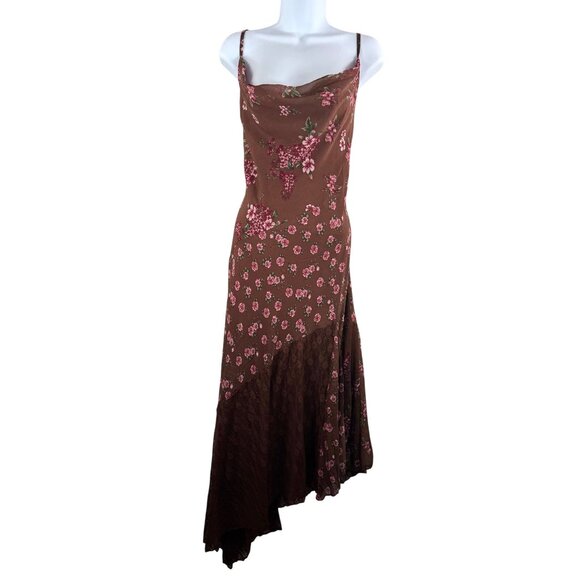 Sincerly Jules Dresses & Skirts - Sincerely Jules Chiffon whimsigoth floral asymmetrical dress ruffle brown XL